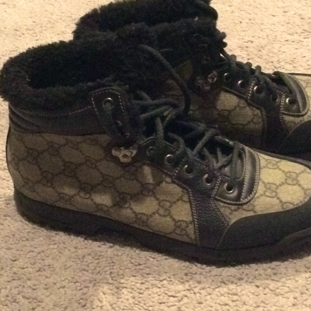 Authentic Gucci “Nebraska Guccissima” wool boots